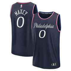 Navy Tyrese Maxey Philadelphia 76ers Youth 2025/26 City Edition Fast Break Jersey | NBA
