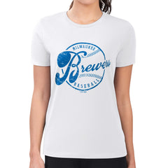 Milwaukee Brewers G-III 4Her by Carl Banks Women's Super-Slim Fit Lightweight Distressed Baseball Team T-Shirt - MLB T-shirts