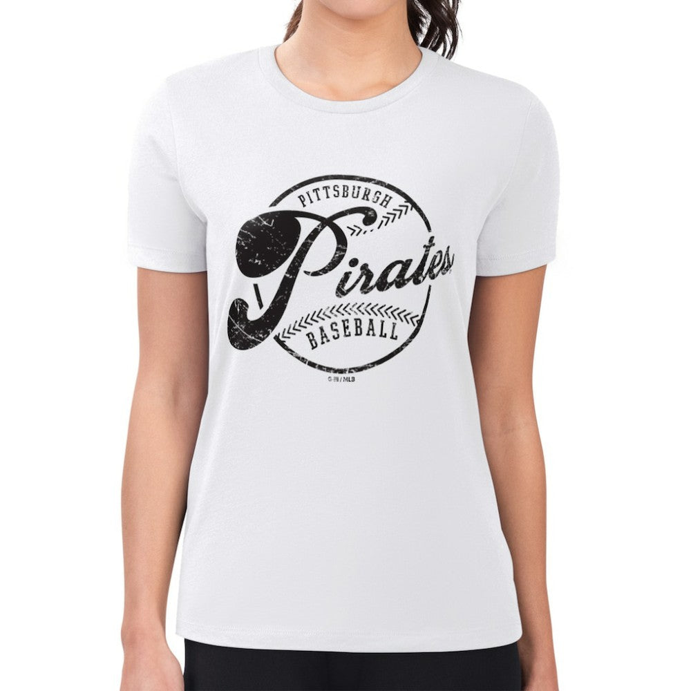 Pittsburgh Pirates G-III 4Her by Carl Banks Women's Super-Slim Fit Lightweight Distressed Baseball Team T-Shirt - MLB T-shirts