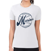 Seattle Mariners G-III 4Her by Carl Banks Women's Super-Slim Fit Lightweight Distressed Baseball Team T-Shirt - MLB T-shirts