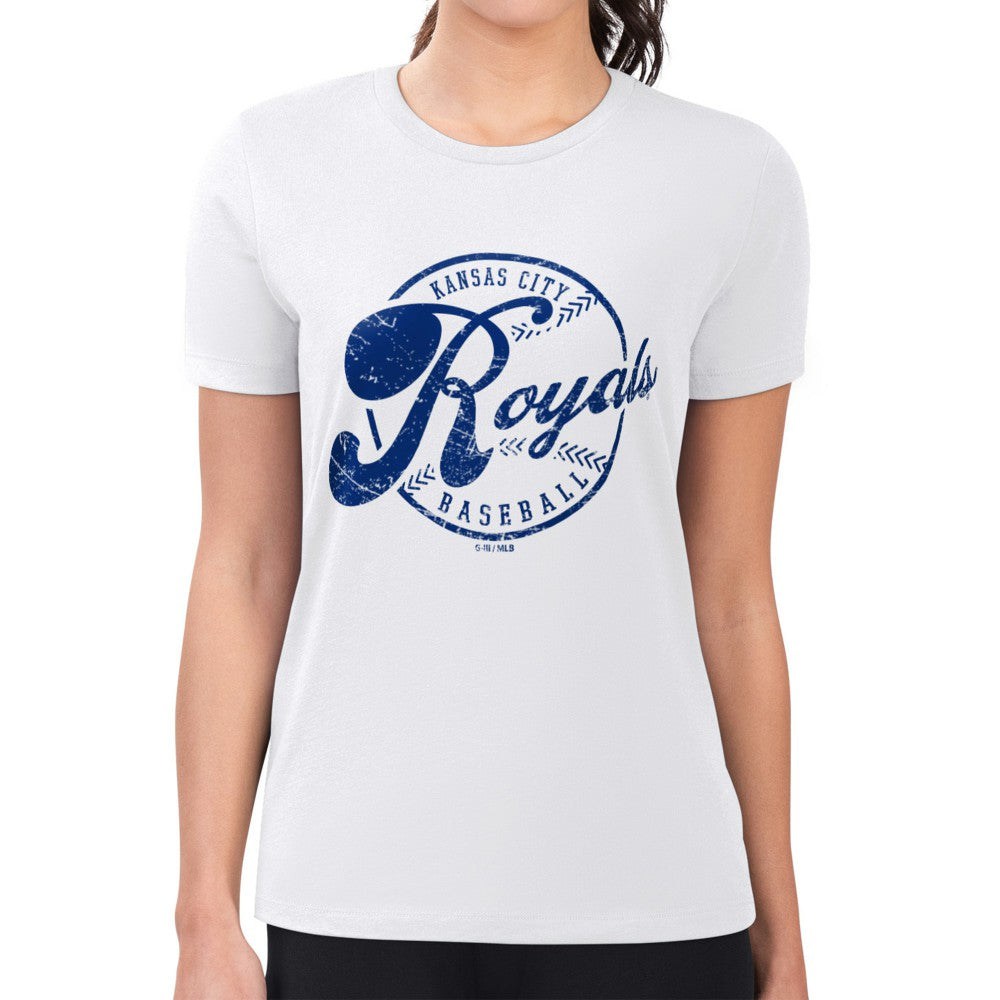 Kansas City Royals G-III 4Her by Carl Banks Women's Super-Slim Fit Lightweight Distressed Baseball Team T-Shirt - MLB T-shirts