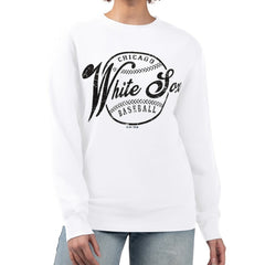Chicago White Sox G-III 4Her by Carl Banks Women's Distressed Baseball Team Fleece Pullover Sweatshirt - MLB Pullover