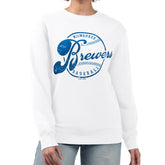Milwaukee Brewers G-III 4Her by Carl Banks Women's Distressed Baseball Team Fleece Pullover Sweatshirt - MLB Pullover