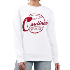 St. Louis Cardinals G-III 4Her by Carl Banks Women's Distressed Baseball Team Fleece Pullover Sweatshirt - MLB Pullover