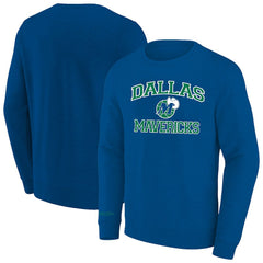 Heather Blue Dallas Mavericks Hardwood Classics Big & Tall Crewneck Sweatshirt | NBA