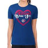 Toronto Blue Jays G-III 4Her by Carl Banks Women's Super-Slim Fit Lightweight Double Heart T-Shirt - MLB T-shirts
