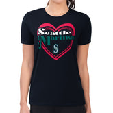 Seattle Mariners G-III 4Her by Carl Banks Women's Super-Slim Fit Lightweight Double Heart T-Shirt - MLB T-shirts