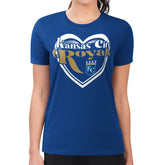 Kansas City Royals G-III 4Her by Carl Banks Women's Super-Slim Fit Lightweight Double Heart T-Shirt - MLB T-shirts