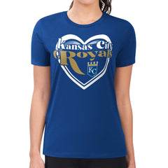 Kansas City Royals G-III 4Her by Carl Banks Women's Super-Slim Fit Lightweight Double Heart T-Shirt - MLB T-shirts