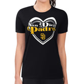 San Diego Padres G-III 4Her by Carl Banks Women's Super-Slim Fit Lightweight Double Heart T-Shirt - MLB T-shirts