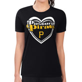 Pittsburgh Pirates G-III 4Her by Carl Banks Women's Super-Slim Fit Lightweight Double Heart T-Shirt - MLB T-shirts