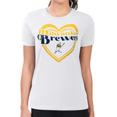 Milwaukee Brewers G-III 4Her by Carl Banks Women's Super-Slim Fit Lightweight Double Heart T-Shirt - MLB T-shirts