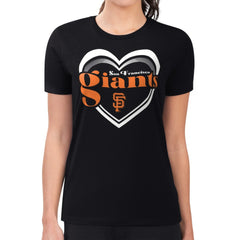 San Francisco Giants G-III 4Her by Carl Banks Women's Super-Slim Fit Lightweight Double Heart T-Shirt - MLB T-shirts