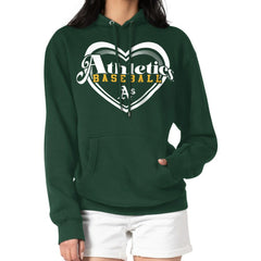 Athletics G-III 4Her by Carl Banks Women's Double Heart Fleece Pullover Hoodie - MLB Hoodies