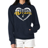 Milwaukee Brewers G-III 4Her by Carl Banks Women's Double Heart Fleece Pullover Hoodie - MLB Hoodies