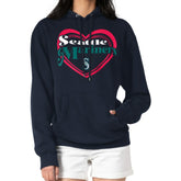 Seattle Mariners G-III 4Her by Carl Banks Women's Double Heart Fleece Pullover Hoodie - MLB Hoodies
