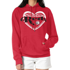 Cincinnati Reds G-III 4Her by Carl Banks Women's Double Heart Fleece Pullover Hoodie - MLB Hoodies