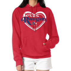 Texas Rangers G-III 4Her by Carl Banks Women's Double Heart Fleece Pullover Hoodie - MLB Hoodies