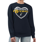 Milwaukee Brewers G-III 4Her by Carl Banks Women's Double Heart Fleece Pullover Sweatshirt - MLB Pullover