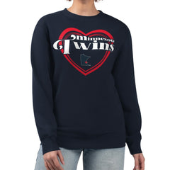Minnesota Twins G-III 4Her by Carl Banks Women's Double Heart Fleece Pullover Sweatshirt - MLB Pullover
