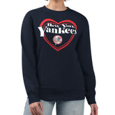 New York Yankees G-III 4Her by Carl Banks Women's Double Heart Fleece Pullover Sweatshirt - MLB Pullover