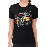 Pittsburgh Pirates G-III 4Her by Carl Banks Women's Super-Slim Fit Lightweight Retro Roses T-Shirt - MLB T-shirts