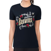 Milwaukee Brewers G-III 4Her by Carl Banks Women's Super-Slim Fit Lightweight Retro Roses T-Shirt - MLB T-shirts