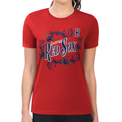 Boston Red Sox G-III 4Her by Carl Banks Women's Super-Slim Fit Lightweight Retro Roses T-Shirt - MLB T-shirts