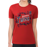 Minnesota Twins G-III 4Her by Carl Banks Women's Super-Slim Fit Lightweight Retro Roses T-Shirt - MLB T-shirts