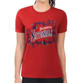 Washington Nationals G-III 4Her by Carl Banks Women's Super-Slim Fit Lightweight Retro Roses T-Shirt - MLB T-shirts