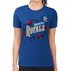 Kansas City Royals G-III 4Her by Carl Banks Women's Super-Slim Fit Lightweight Retro Roses T-Shirt - MLB T-shirts