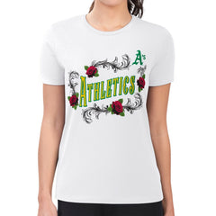 Athletics G-III 4Her by Carl Banks Women's Super-Slim Fit Lightweight Retro Roses T-Shirt - MLB T-shirts