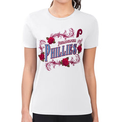 Philadelphia Phillies G-III 4Her by Carl Banks Women's Super-Slim Fit Lightweight Retro Roses T-Shirt - MLB T-shirts