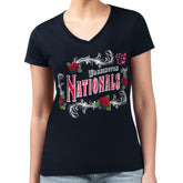 Washington Nationals G-III 4Her by Carl Banks Women's Super-Slim Fit Lightweight Retro Roses V-Neck T-Shirt - MLB T-shirts