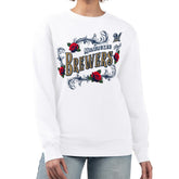 Milwaukee Brewers G-III 4Her by Carl Banks Women's Retro Roses Fleece Pullover Sweatshirt - MLB Pullover
