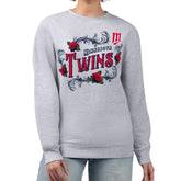 Minnesota Twins G-III 4Her by Carl Banks Women's Retro Roses Fleece Pullover Sweatshirt - MLB Pullover
