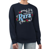Tampa Bay Rays G-III 4Her by Carl Banks Women's Retro Roses Fleece Pullover Sweatshirt - MLB Pullover