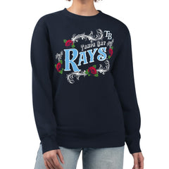 Tampa Bay Rays G-III 4Her by Carl Banks Women's Retro Roses Fleece Pullover Sweatshirt - MLB Pullover