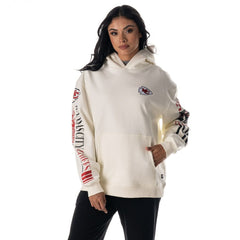 Kansas City Chiefs The Wild Collective Unisex Stacked Graphic Sleeve Fleece Hoodie | NFL Discount