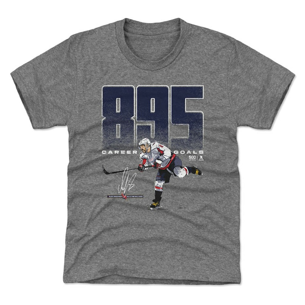 Alexander Ovechkin Washington Capitals 500 Level Youth NHL All-Time Leading Goal Scorer Bold T-Shirt - NHL T-shirts
