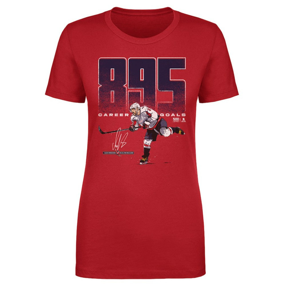 Alexander Ovechkin Washington Capitals 500 Level Women's NHL All-Time Leading Goal Scorer Bold T-Shirt - NHL T-shirts