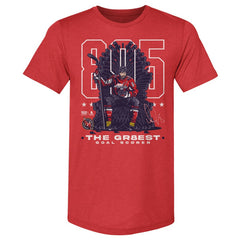 Alexander Ovechkin Washington Capitals 500 Level NHL All-Time Leading Goal Scorer Tri-Blend Throne T-Shirt - NHL T-shirts