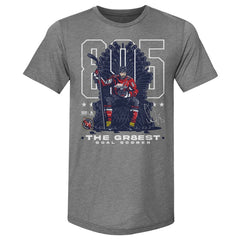 Alexander Ovechkin Washington Capitals 500 Level NHL All-Time Leading Goal Scorer Tri-Blend Throne T-Shirt - NHL T-shirts