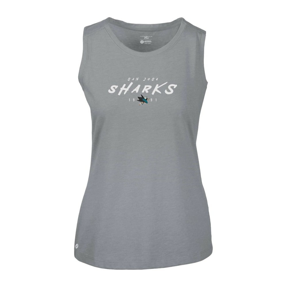 San Jose Sharks Levelwear Women's Macy Scratched Tank Top - NHL Tank Top