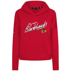 Chicago Blackhawks Levelwear Women's Sweet Sizzle Tri-Blend Cropped Pullover Hoodie - NHL Hoodies