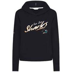San Jose Sharks Levelwear Women's Sweet Sizzle Tri-Blend Cropped Pullover Hoodie - NHL Hoodies