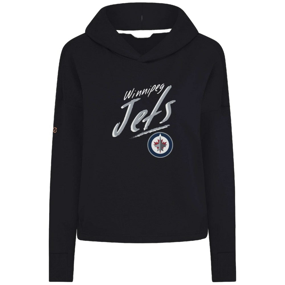 Winnipeg Jets Levelwear Women's Sweet Sizzle Tri-Blend Cropped Pullover Hoodie - NHL Hoodies