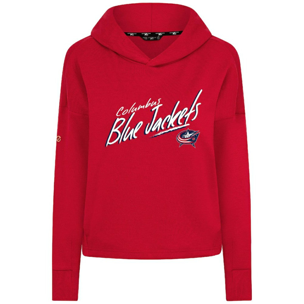 Columbus Blue Jackets Levelwear Women's Sweet Sizzle Tri-Blend Cropped Pullover Hoodie - NHL Hoodies