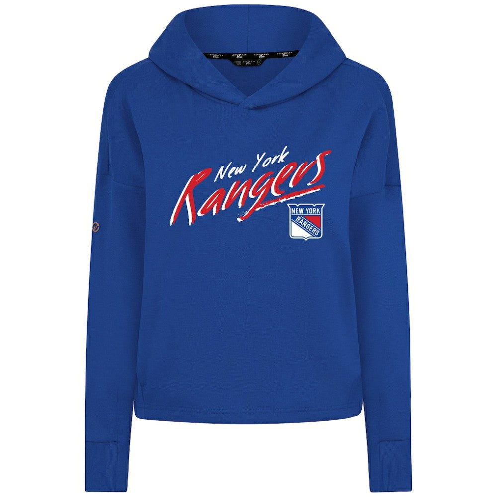 New York Rangers Levelwear Women's Sweet Sizzle Tri-Blend Cropped Pullover Hoodie - NHL Hoodies
