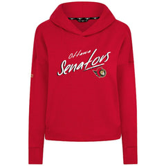 Ottawa Senators Levelwear Women's Sweet Sizzle Tri-Blend Cropped Pullover Hoodie - NHL Hoodies